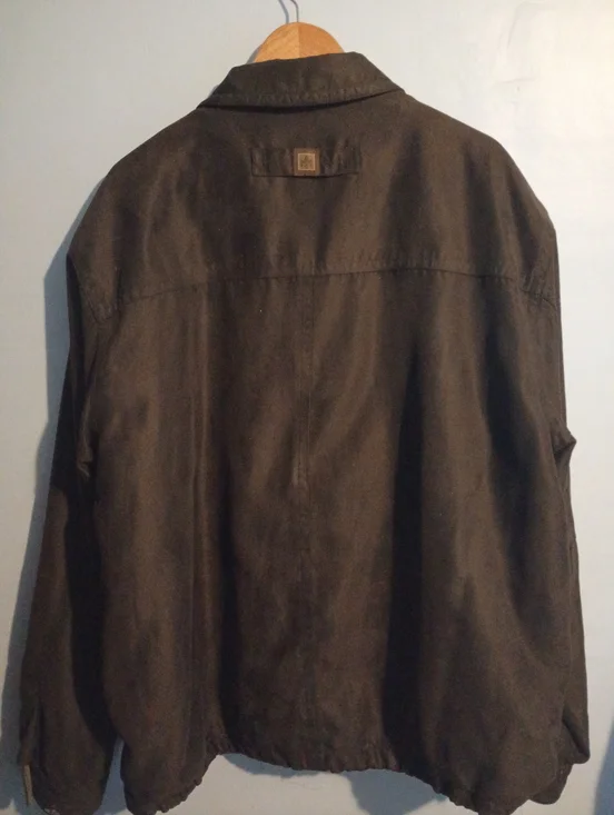 VTG 90s Rainforest Men's XL Dark Brown Suede Bomber Jacket Wool Lining - Picture 9 of 14